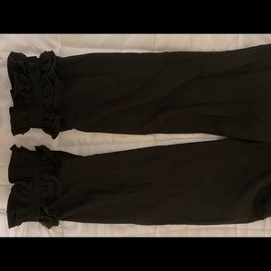 Ruffle-ankle INTERMIX Black Pants, Size S